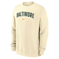 Baltimore Orioles City Connect 2-Hit Club Crew Pullover Natural Fashion