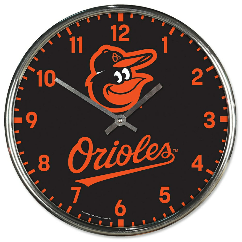 Baltimore Orioles Chrome MLB Team Design Wall Clock Taass sale