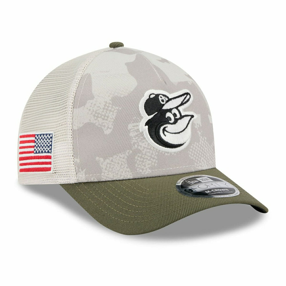 Baltimore Orioles 2025 MLB Armed Forces 9FORTY M-Crown A-Frame Snapback Cap Classic