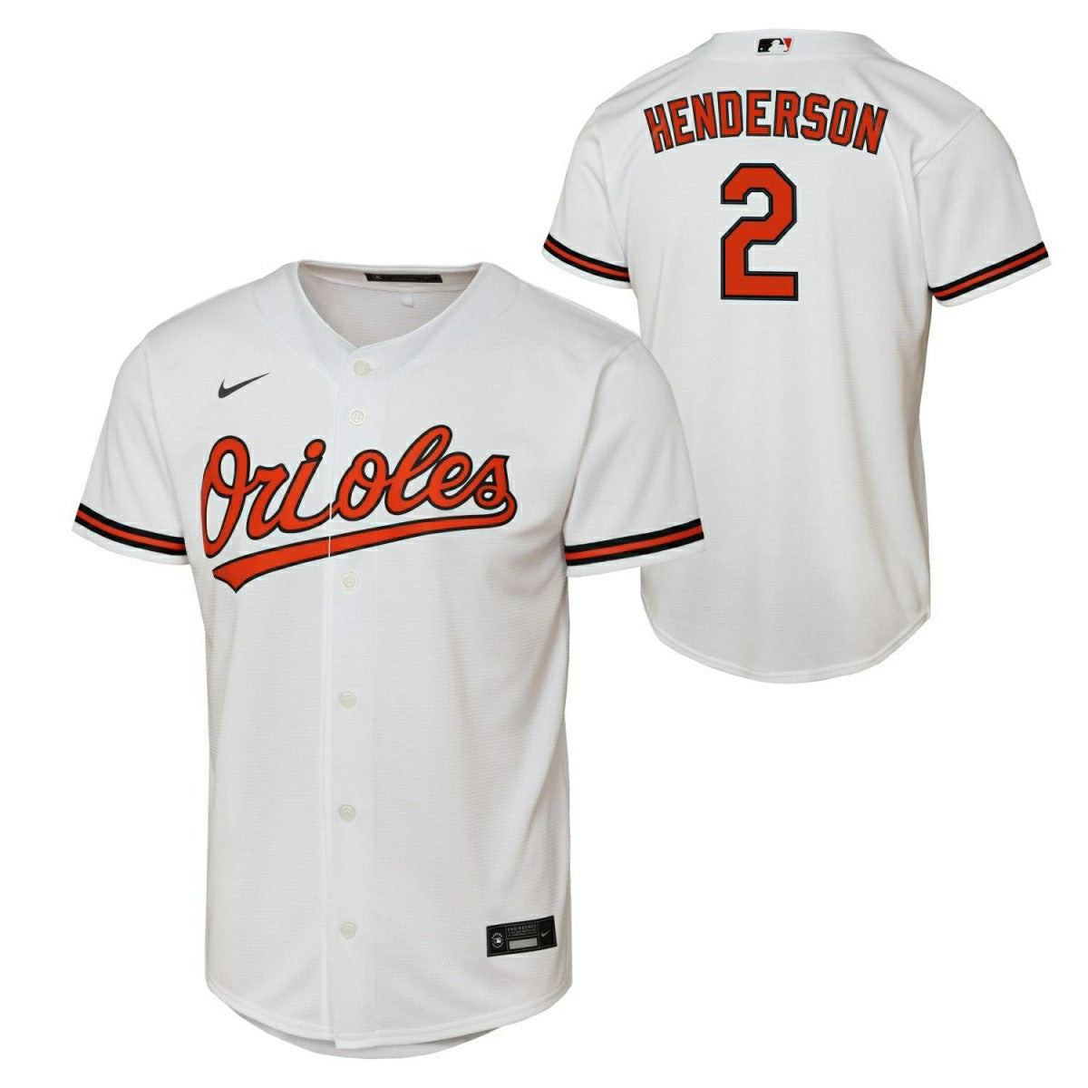 Gunnar Henderson #2 Baltimore Orioles Nike Replica MLB Jersey White (YOUTH) Lifestyle