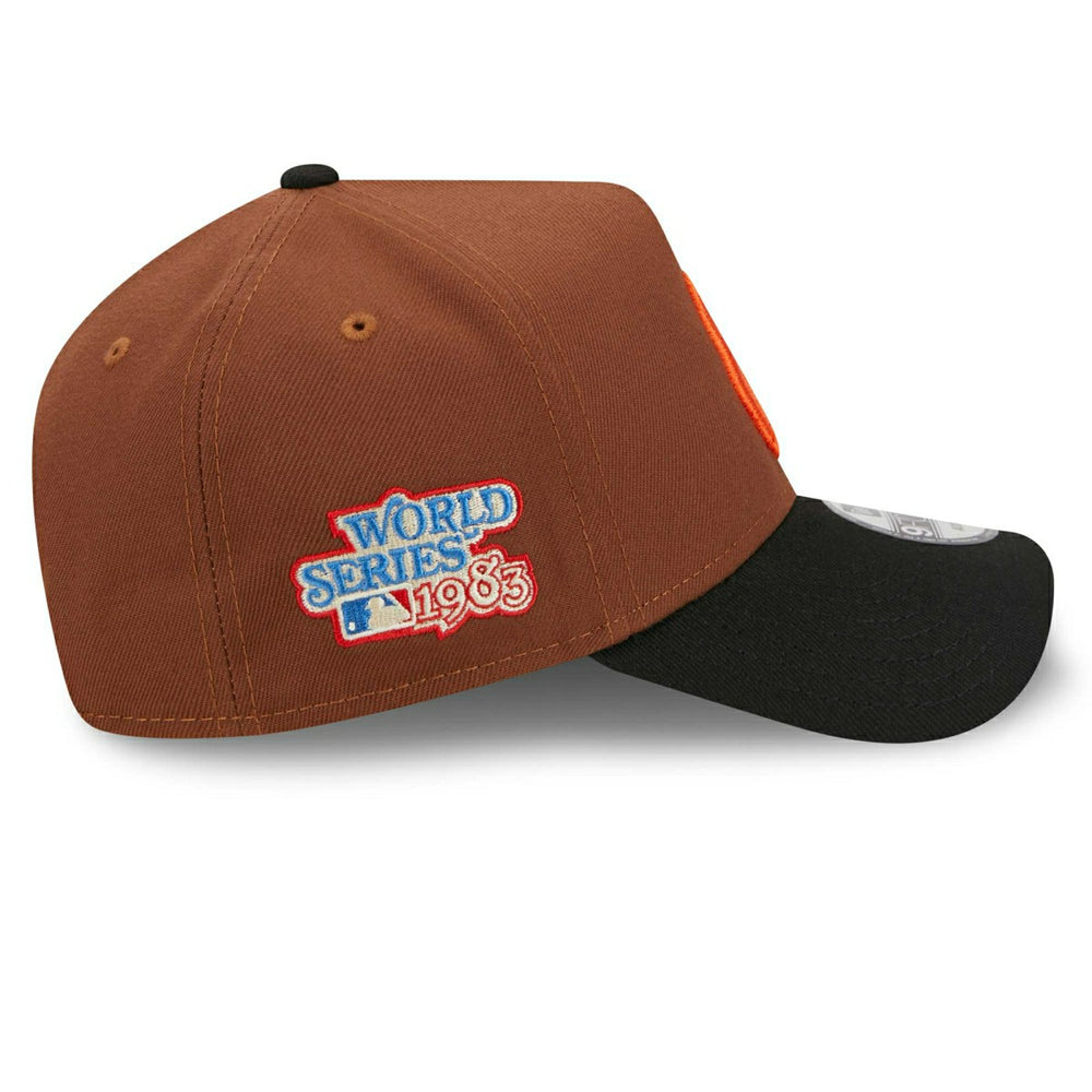 Baltimore Orioles Harvest New Era A-Frame Trucker MLB Cap Brown Taass sale