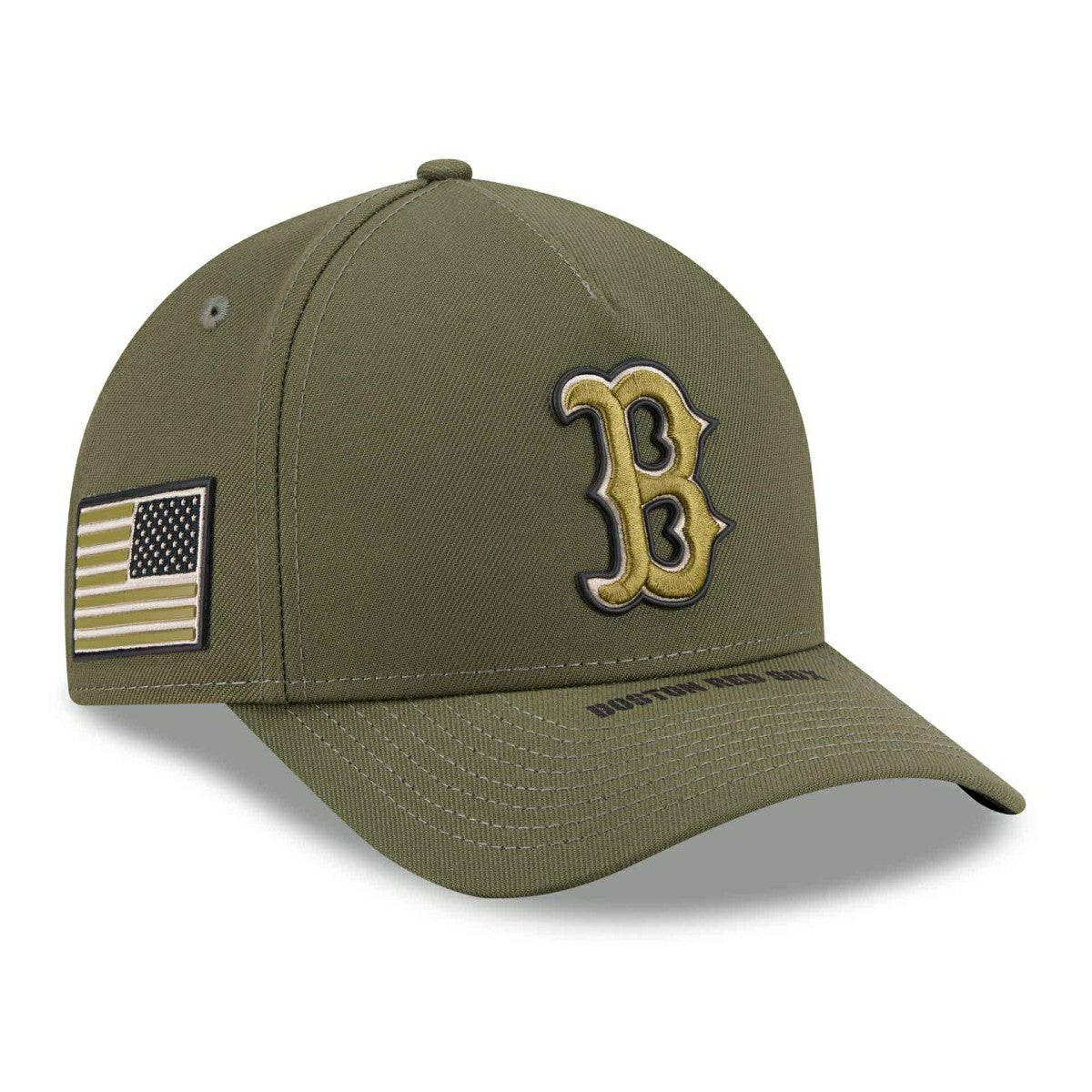 Boston Red Sox 2026 MLB Armed Forces 9FORTY M-Crown A-Frame Adjustable Cap Olive Classic