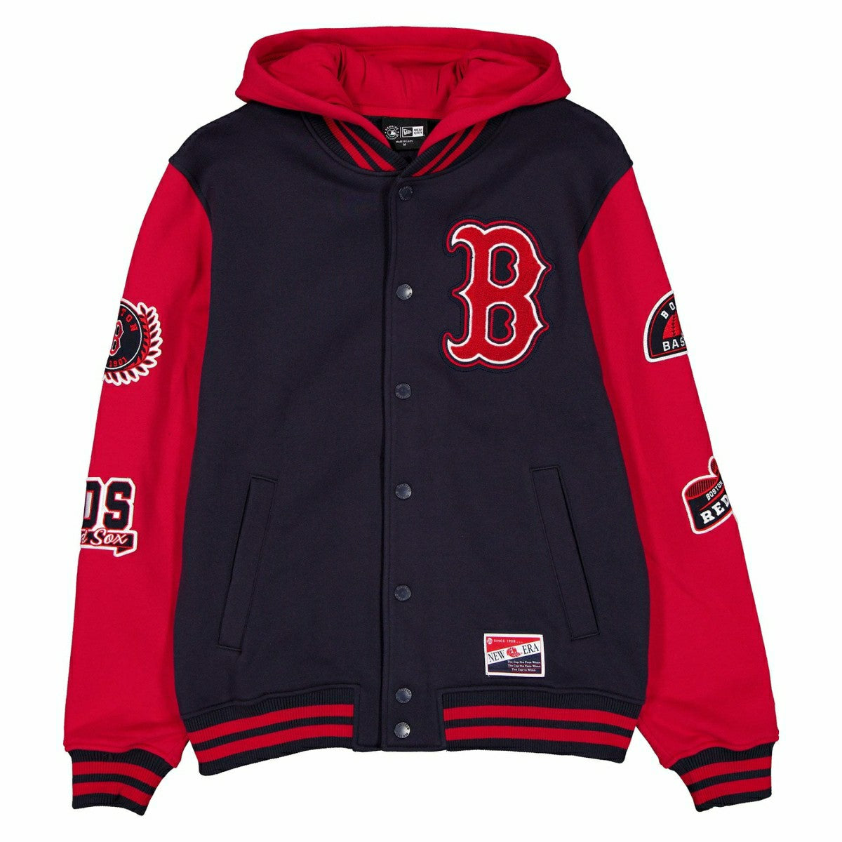Boston Red Sox Full Snap Patch Jacket Navy/Red Fashion
