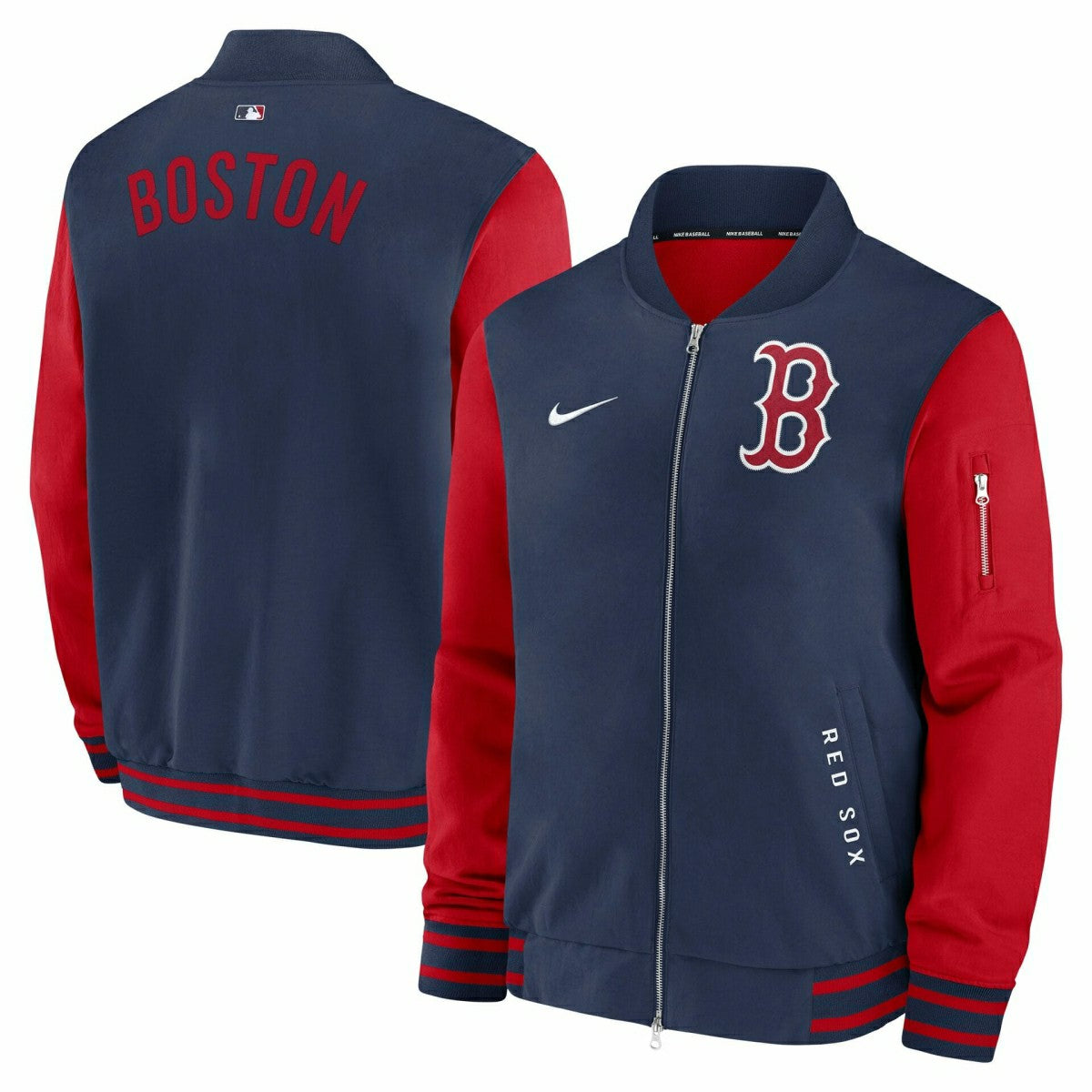 Boston Red Sox 2026 MLB Authentic Dugout Bomber Jacket Navy Taass sale
