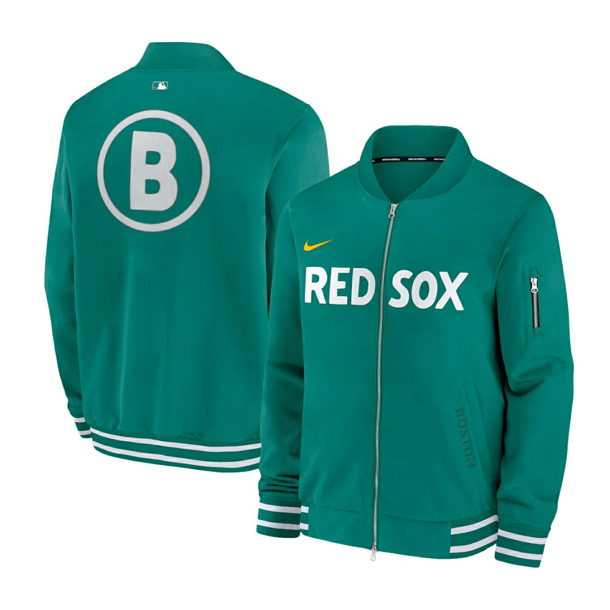 Boston Red Sox City Connect 2026 MLB Authentic Dugout Bomber Jacket Green Taass for sale
