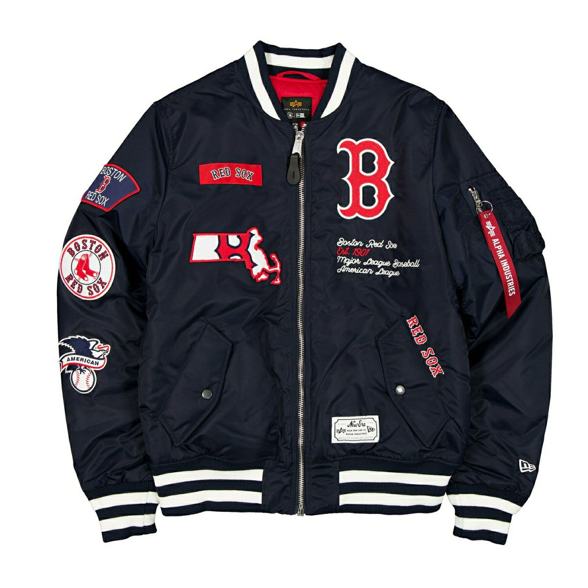 Boston Red Sox Alpha Industries MA-1 MLB Bomber Jacket Navy Taass US