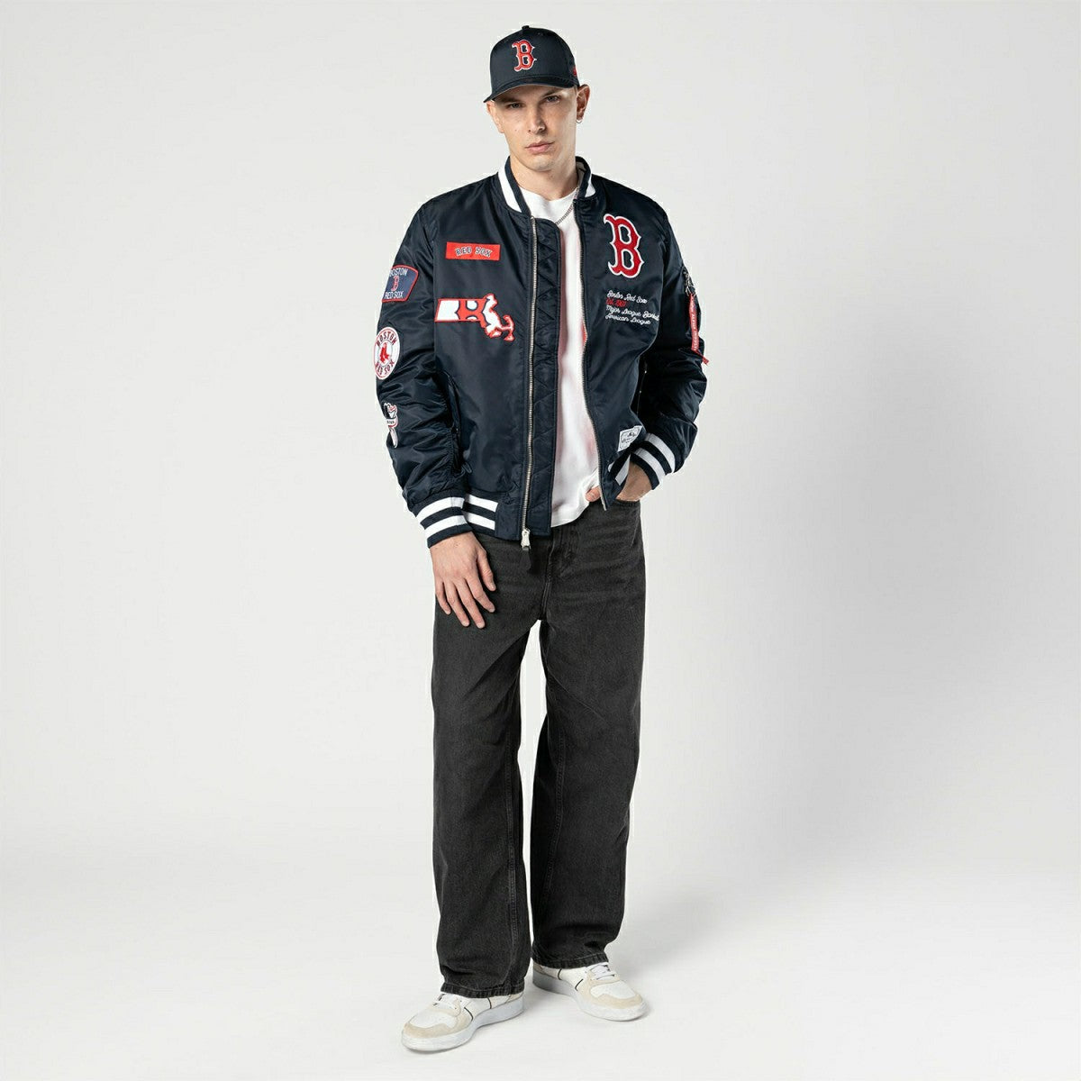 Boston Red Sox Alpha Industries MA-1 MLB Bomber Jacket Navy Taass US