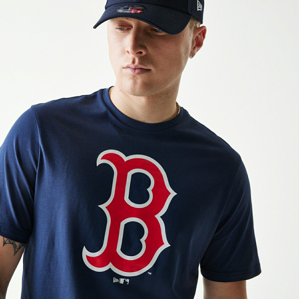 Boston Red Sox Team Logo New Era MLB T-Shirt Navy Fashion