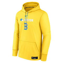 Boston Red Sox Alternate 2025 MLB Authentic Performance Therma Hoodie Yellow Lifestyle