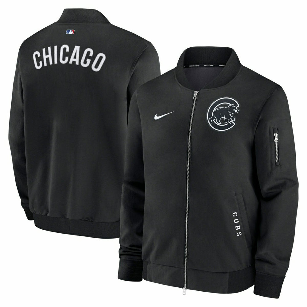 Chicago Cubs 2026 MLB Authentic Dugout Bomber Jacket Black Taass US