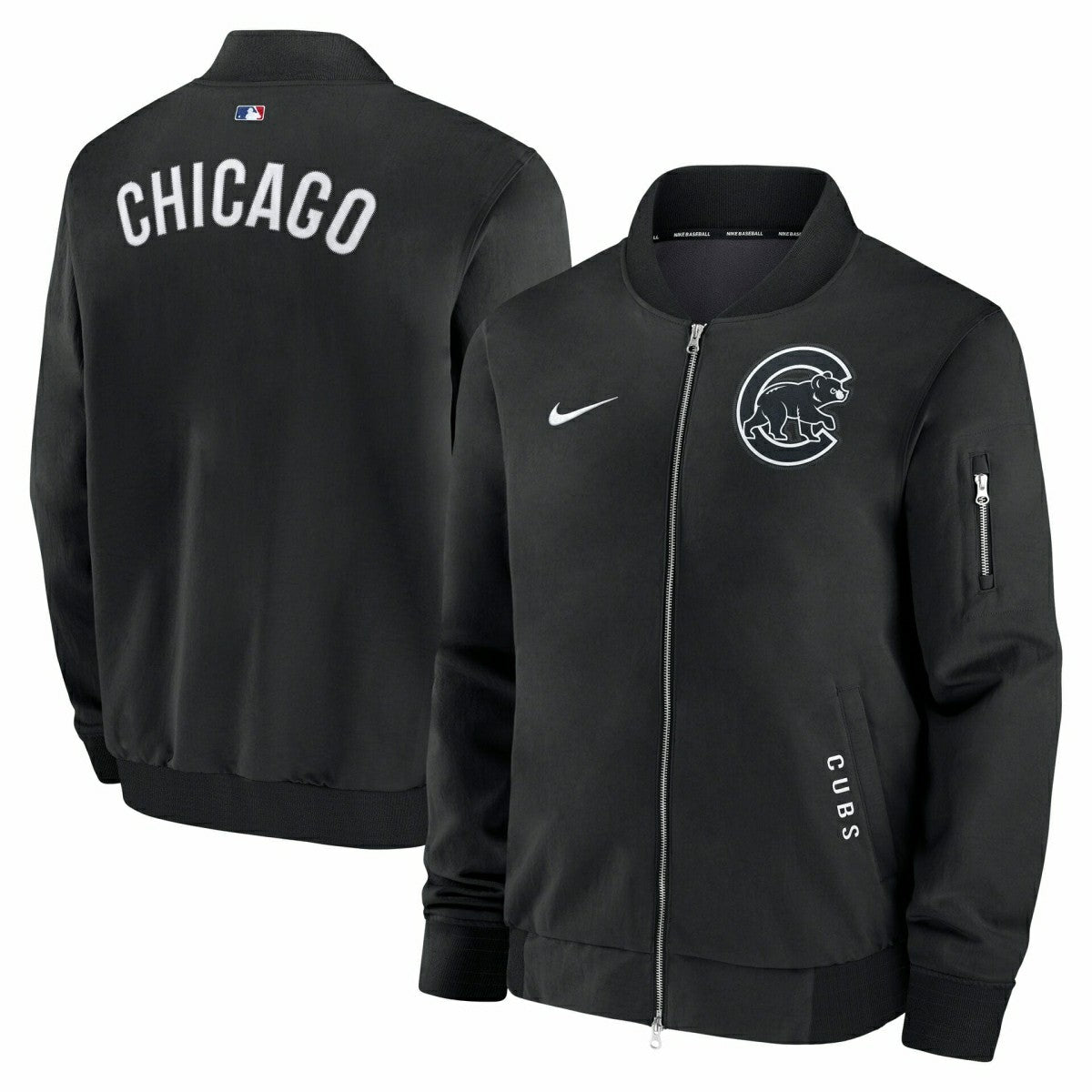 Chicago Cubs 2026 MLB Authentic Dugout Bomber Jacket Black Taass US