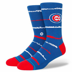 Chicago Cubs Chalk Stance MLB Crew Socks Blue Taass US