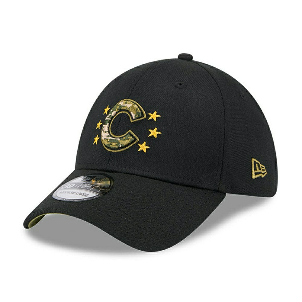 Chicago Cubs 2024 MLB Armed Forces New Era 39THIRTY Flex Cap Black Taass for sale