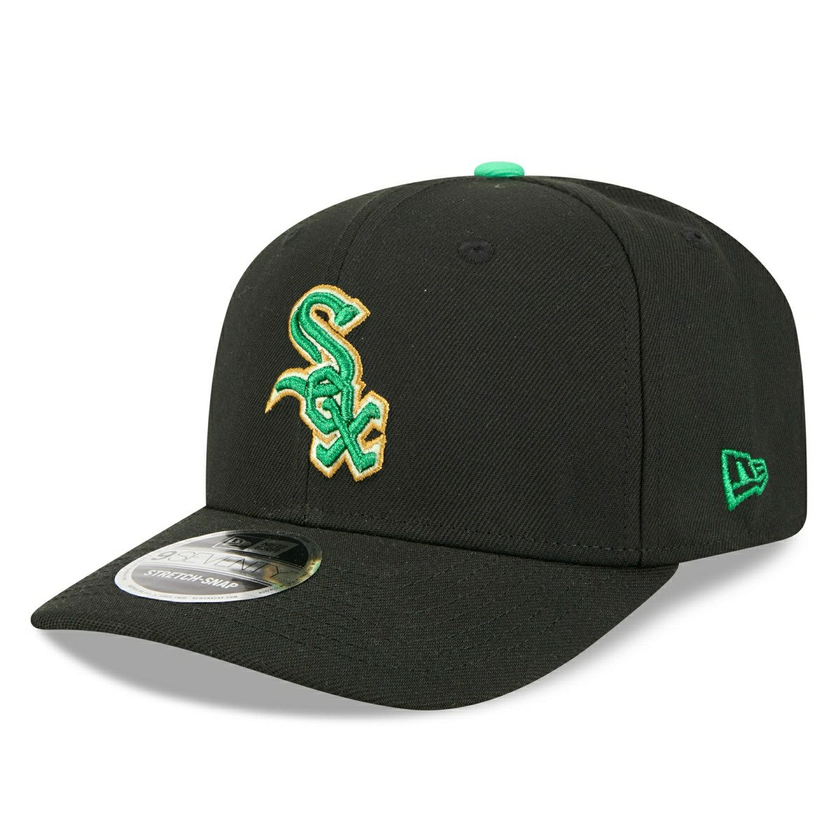Chicago White Sox 2026 St. Patrick's Day 9SEVENTY Stretch-Snap MLB Cap Black Lifestyle