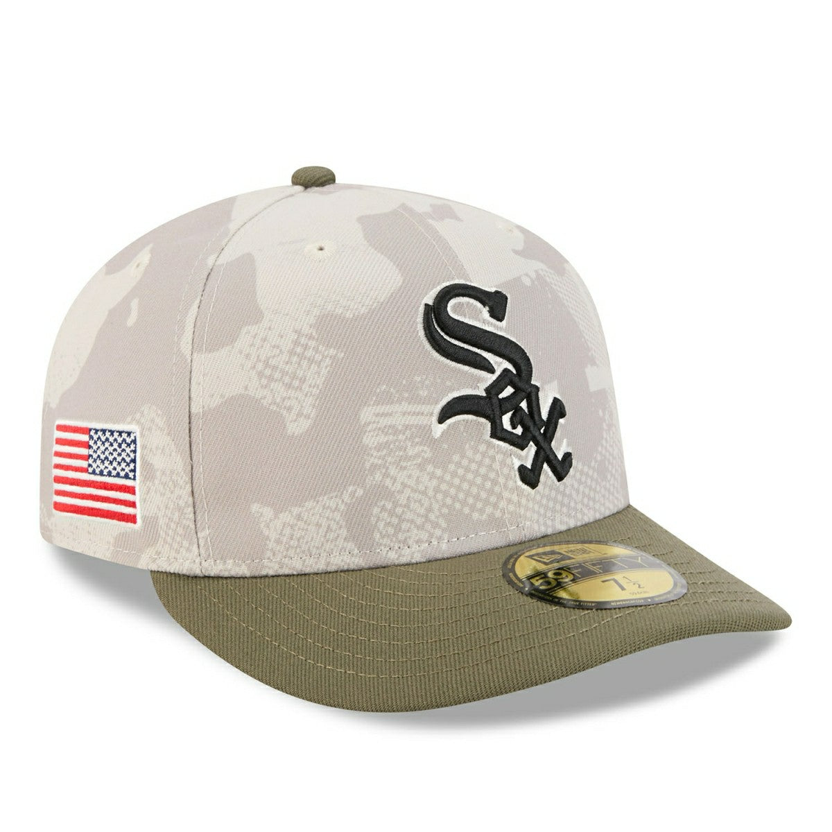 Chicago White Sox 2025 MLB Authentic Armed Forces Pre-Curved 59FIFTY Fitted Cap Taass for sale
