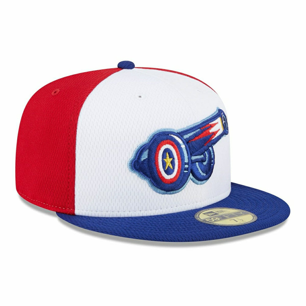 Kannapolis Cannon Ballers MiLB Batting Practice Authentic 59FIFTY Fitted Cap Red/White Taass US