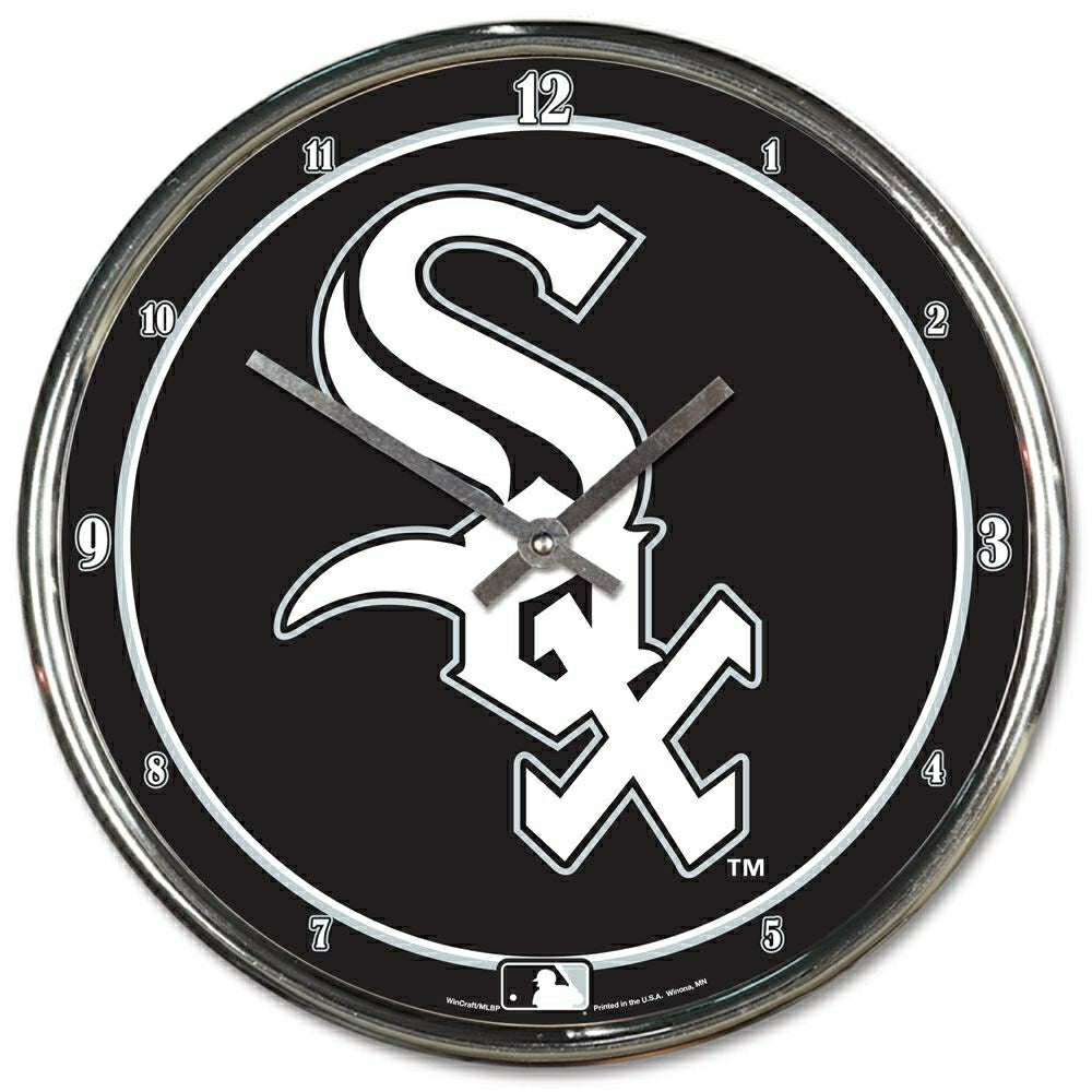 Chicago White Sox WinCraft Chrome MLB Wall Clock Taass for sale