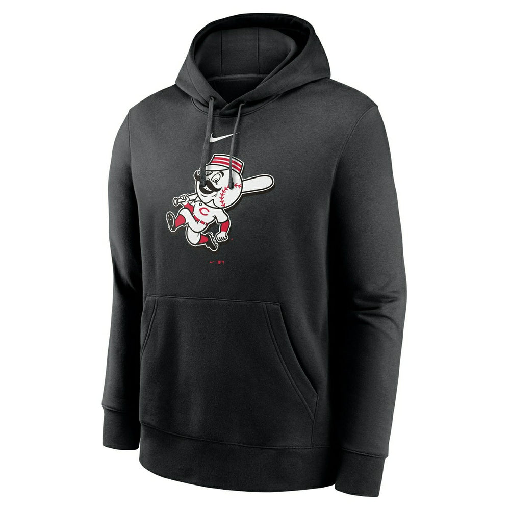 Cincinnati Reds Alternate Logo Nike Club Fleece MLB Hoodie Black Lifestyle