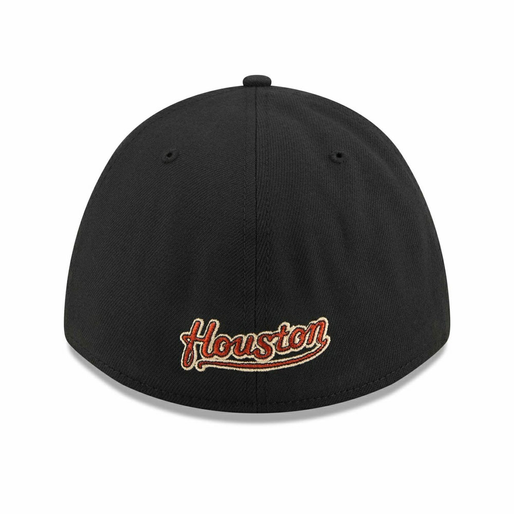 Houston Astros MLB Cooperstown Team Logo 39THIRTY M-Crown Flex Cap Black Taass sale