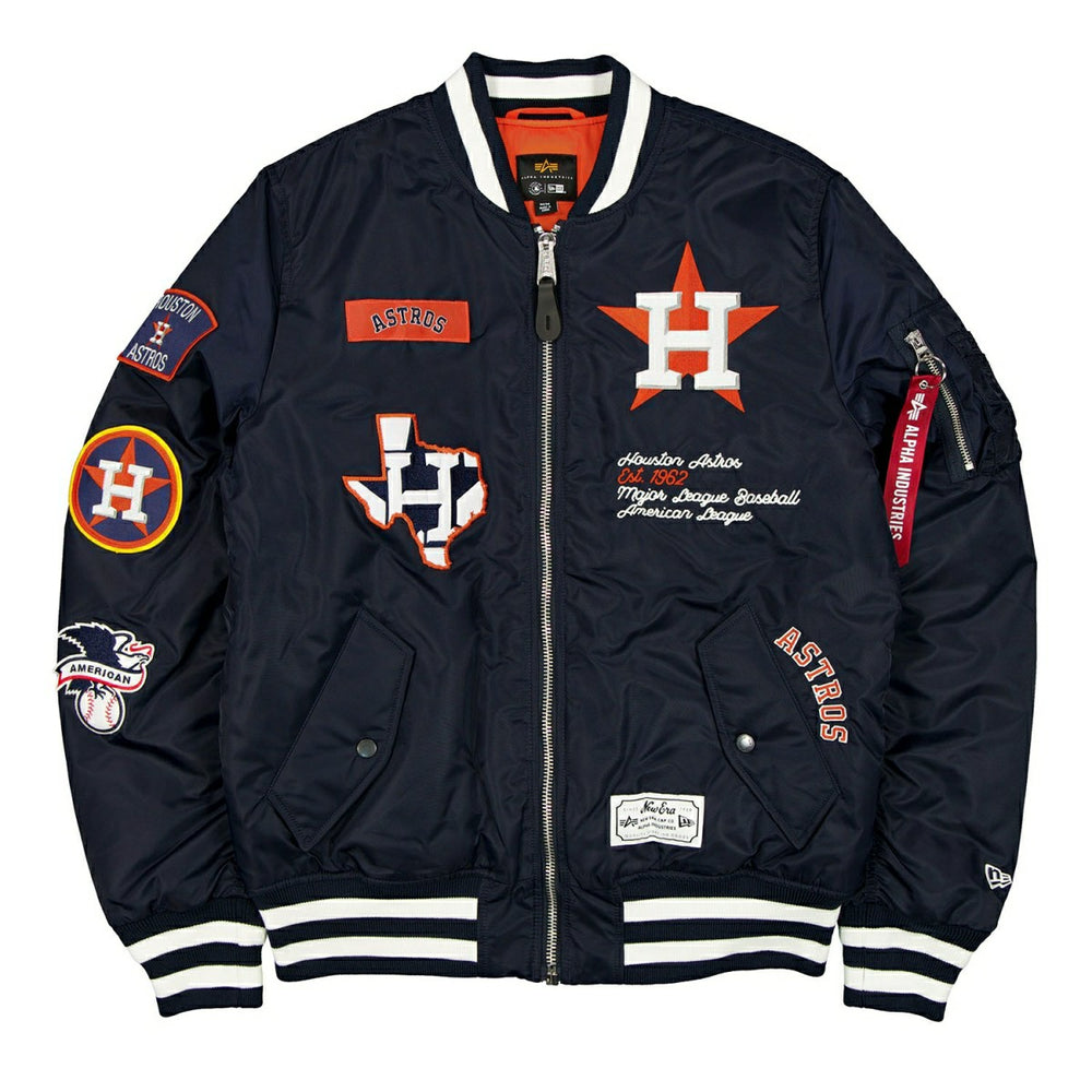 Houston Astros Alpha Industries MA-1 MLB Bomber Jacket Navy Taass sale