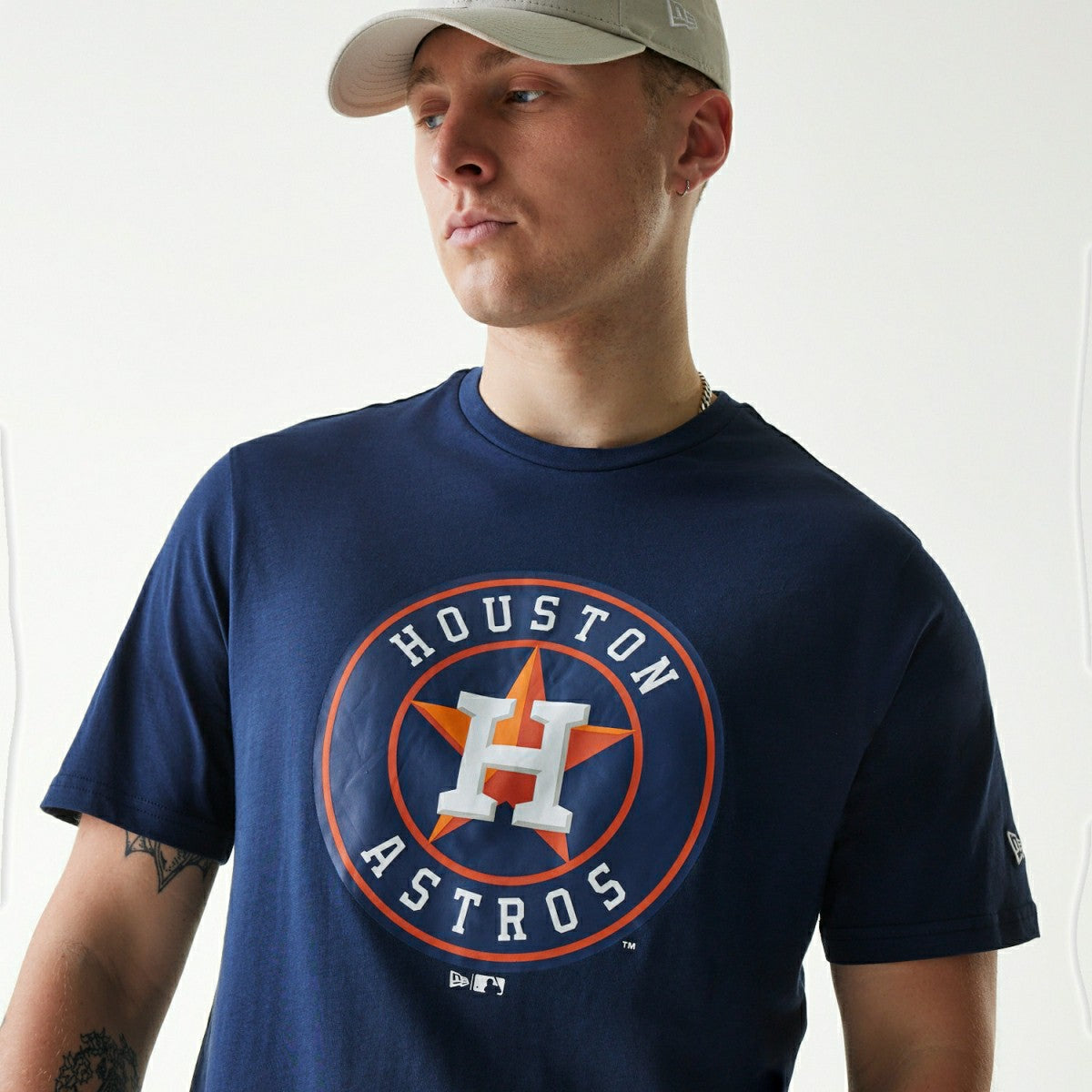 Houston Astros Team Logo New Era MLB T-Shirt Navy Classic