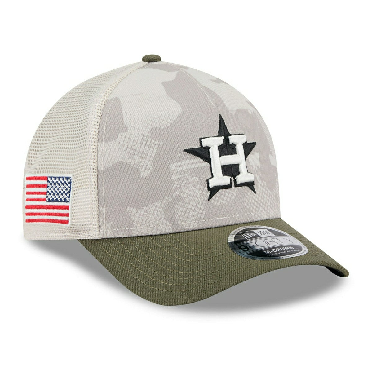 Houston Astros 2025 MLB Armed Forces 9FORTY M-Crown A-Frame Snapback Cap Taass US