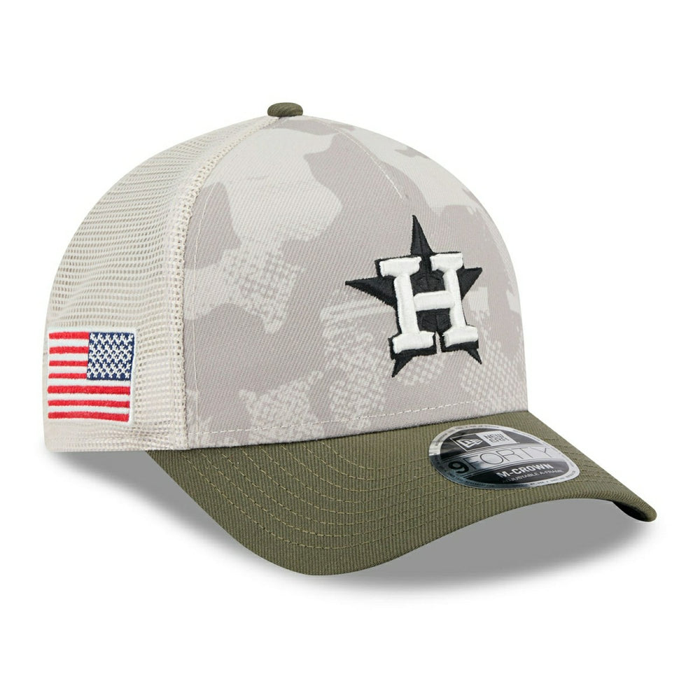 Houston Astros 2025 MLB Armed Forces 9FORTY M-Crown A-Frame Snapback Cap Taass US