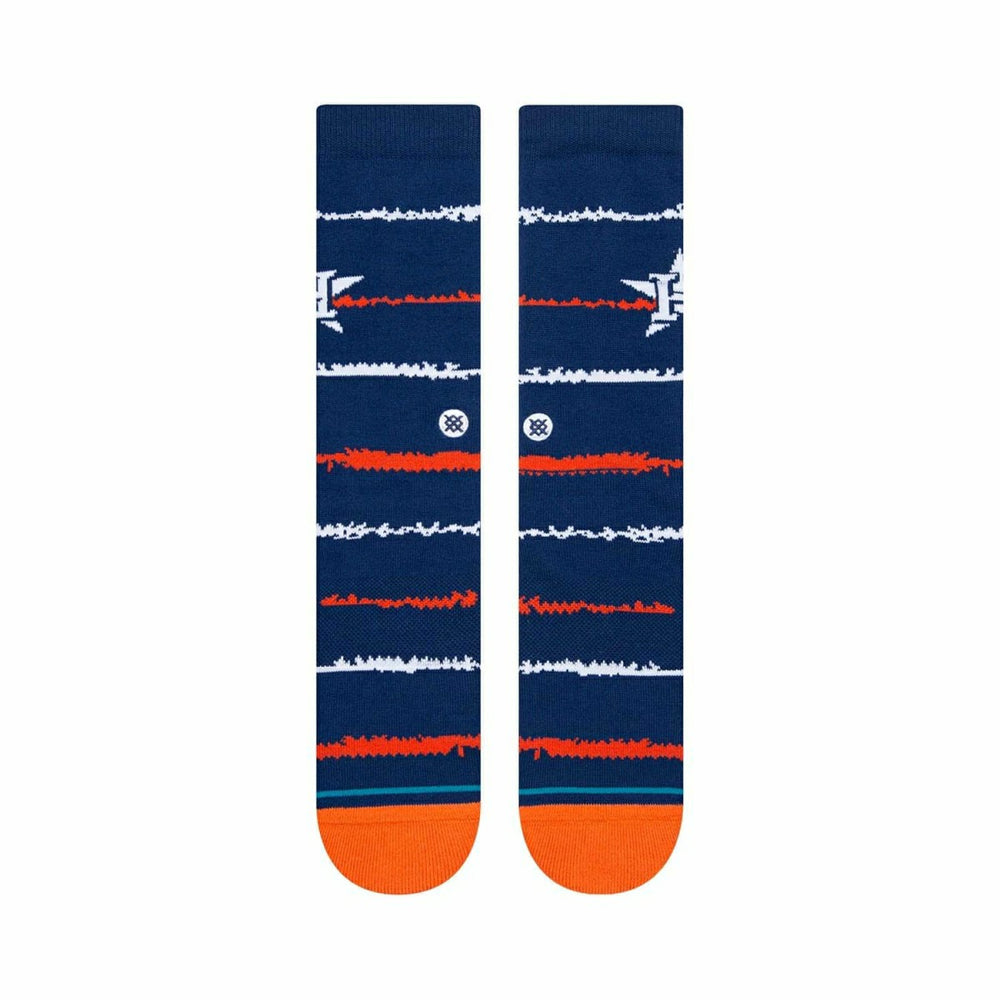 Houston Astros Chalk Stance MLB Crew Socks Blue Fashion