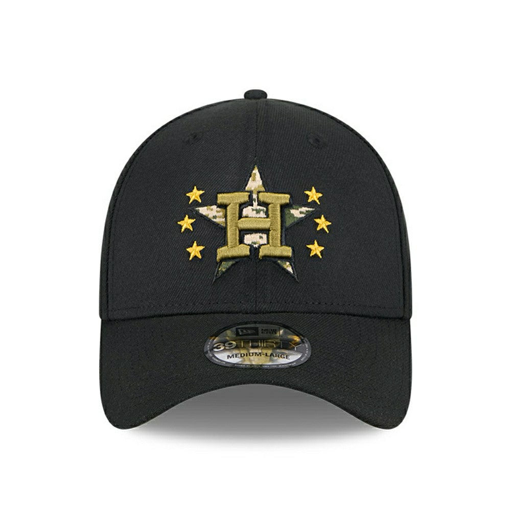 Houston Astros 2024 MLB Armed Forces New Era 39THIRTY Flex Cap Black Fashion