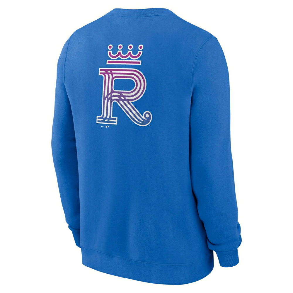 Kansas City Royals City Connect 2-Hit Club Crew Pullover Blue Fashion