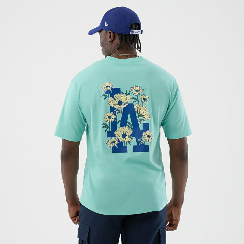 Los Angeles Dodgers Floral MLB T-Shirt Teal Fashion