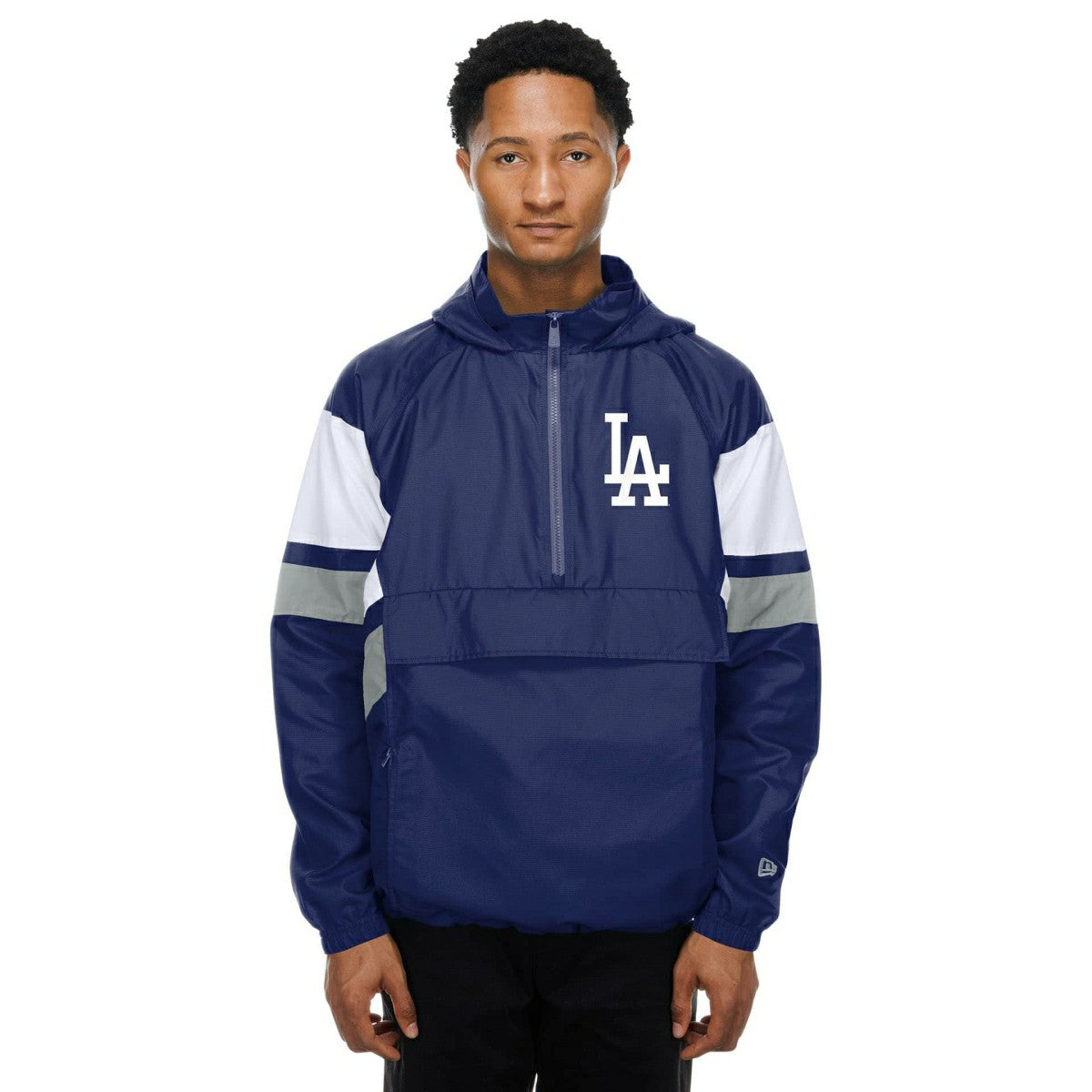 Los Angeles Dodgers MLB Quarter Zip Windbreaker Jacket Blue Taass sale