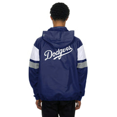 Los Angeles Dodgers MLB Quarter Zip Windbreaker Jacket Blue Taass sale