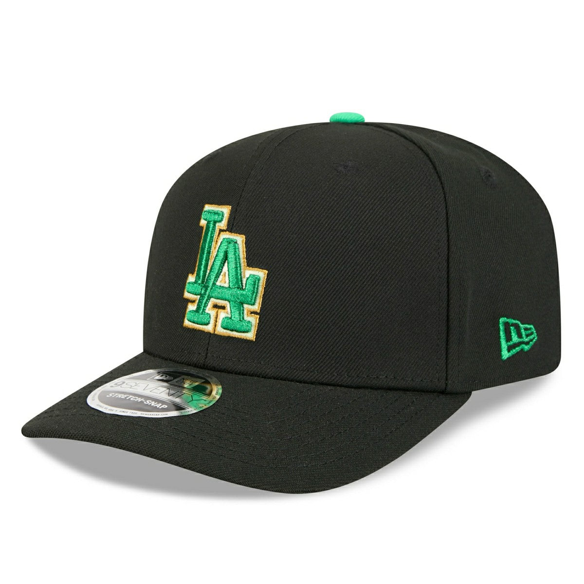 Los Angeles Dodgers 2026 St. Patrick's Day 9SEVENTY Stretch-Snap MLB Cap Black Taass US