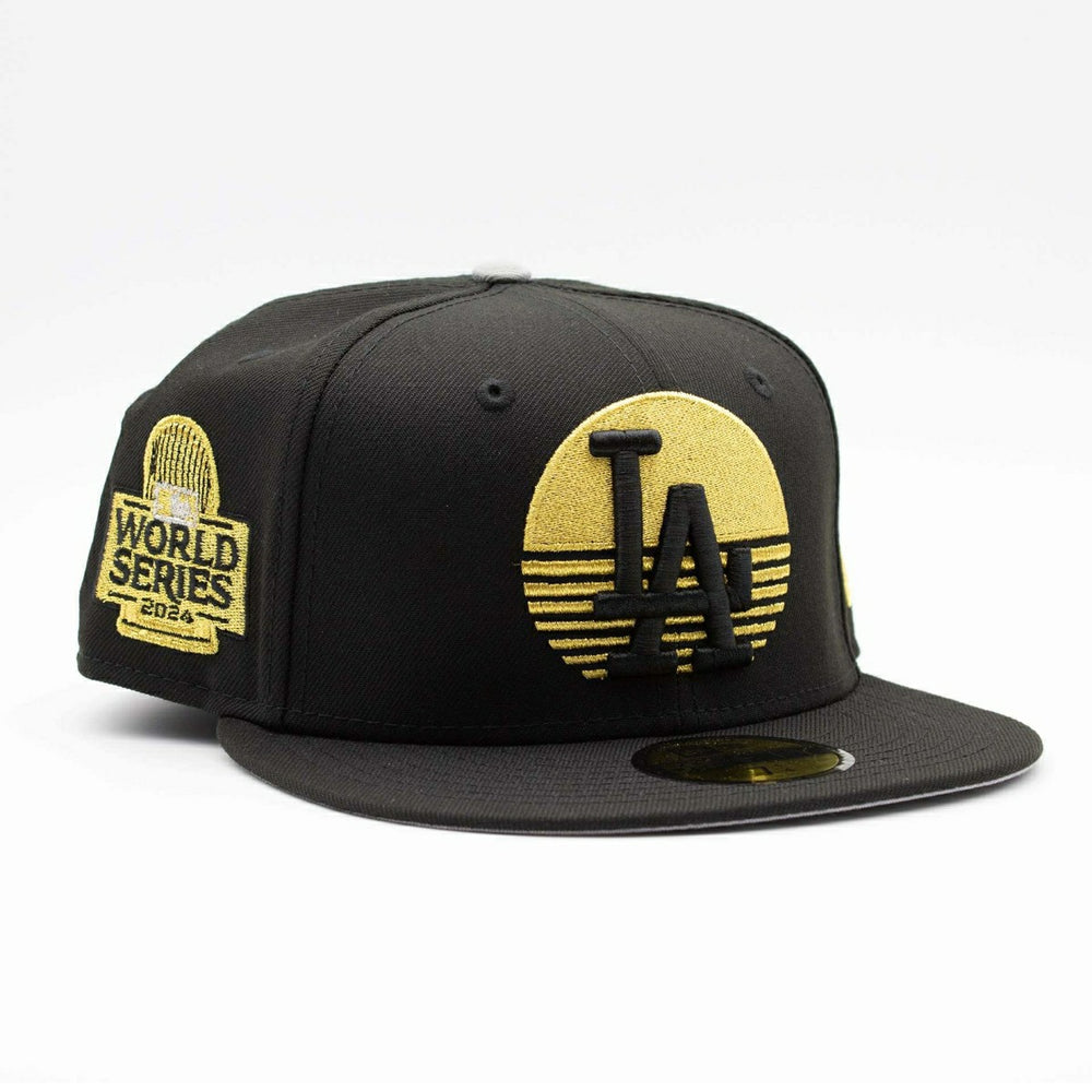 Los Angeles Dodgers 2024 World Series Misty Morning 59FIFTY Fitted MLB Cap Black Classic