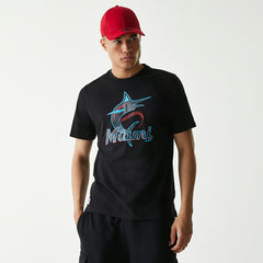 Miami Marlins Team Logo New Era MLB T-Shirt Black Fashion