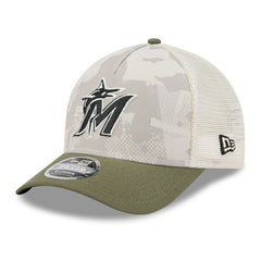 Miami Marlins 2025 MLB Armed Forces 9FORTY M-Crown A-Frame Snapback Cap Taass sale