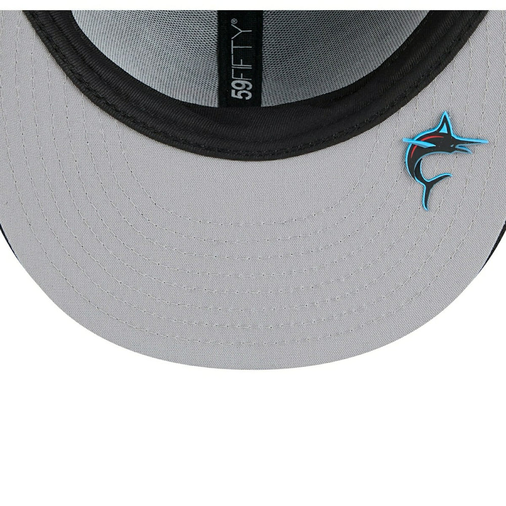 Miami Marlins 2025 MLB Clubhouse 59FIFTY Fitted Cap Black Taass US
