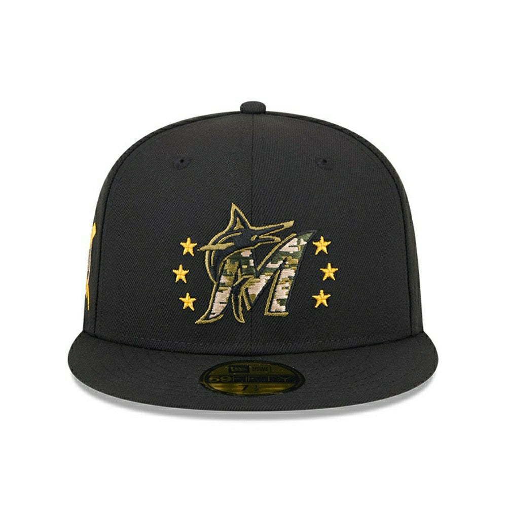 Miami Marlins 2024 MLB Authentic Armed Forces New Era 59FIFTY Fitted Cap Fashion