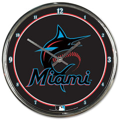 Miami Marlins WinCraft Chrome MLB Wall Clock Taass for sale