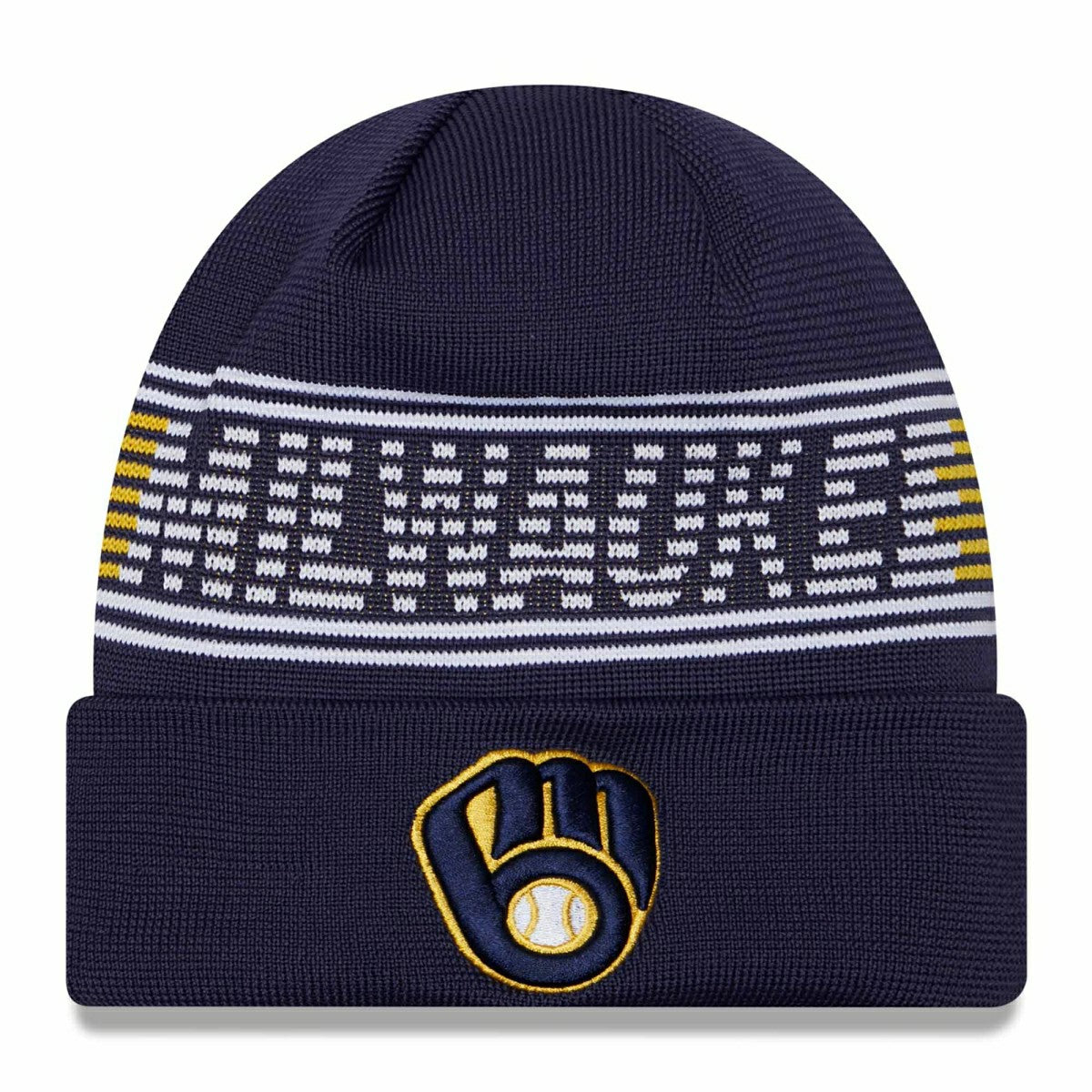 Milwaukee Brewers Authentic 2024 MLB Clubhouse New Era Beanie Knit Taass for sale