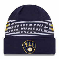 Milwaukee Brewers Authentic 2024 MLB Clubhouse New Era Beanie Knit Taass for sale