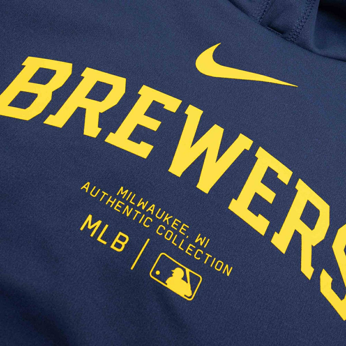 Milwaukee Brewers 2024 MLB Authentic Practice Nike Therma Hoodie Navy Taass for sale