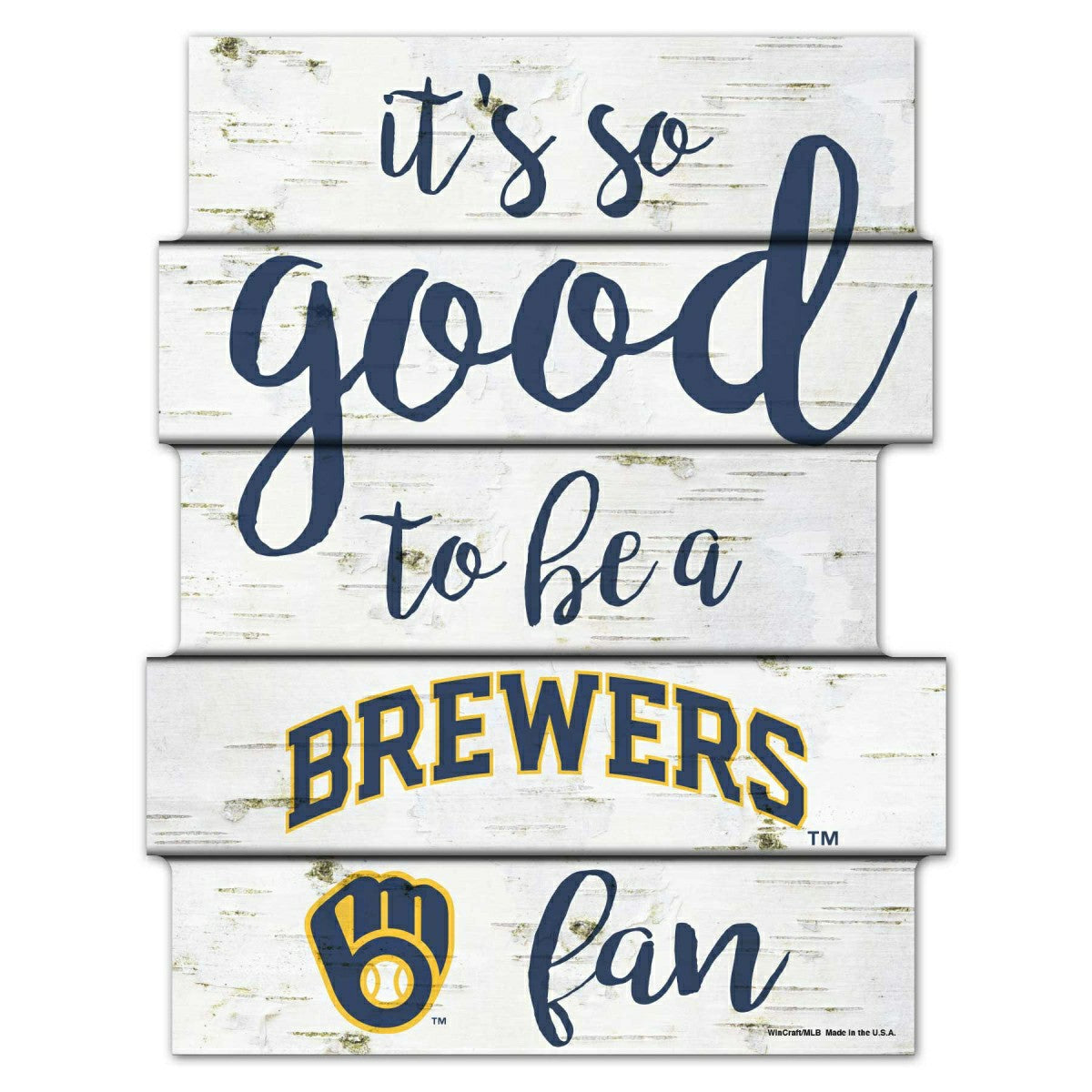 Milwaukee Brewers Birchwood MLB Wood Sign Taass US
