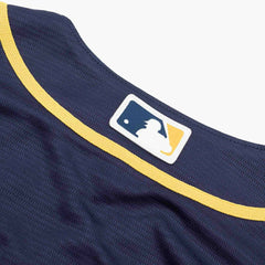 Milwaukee Brewers Nike Replica MLB Alternate Road Jersey Navy Classic