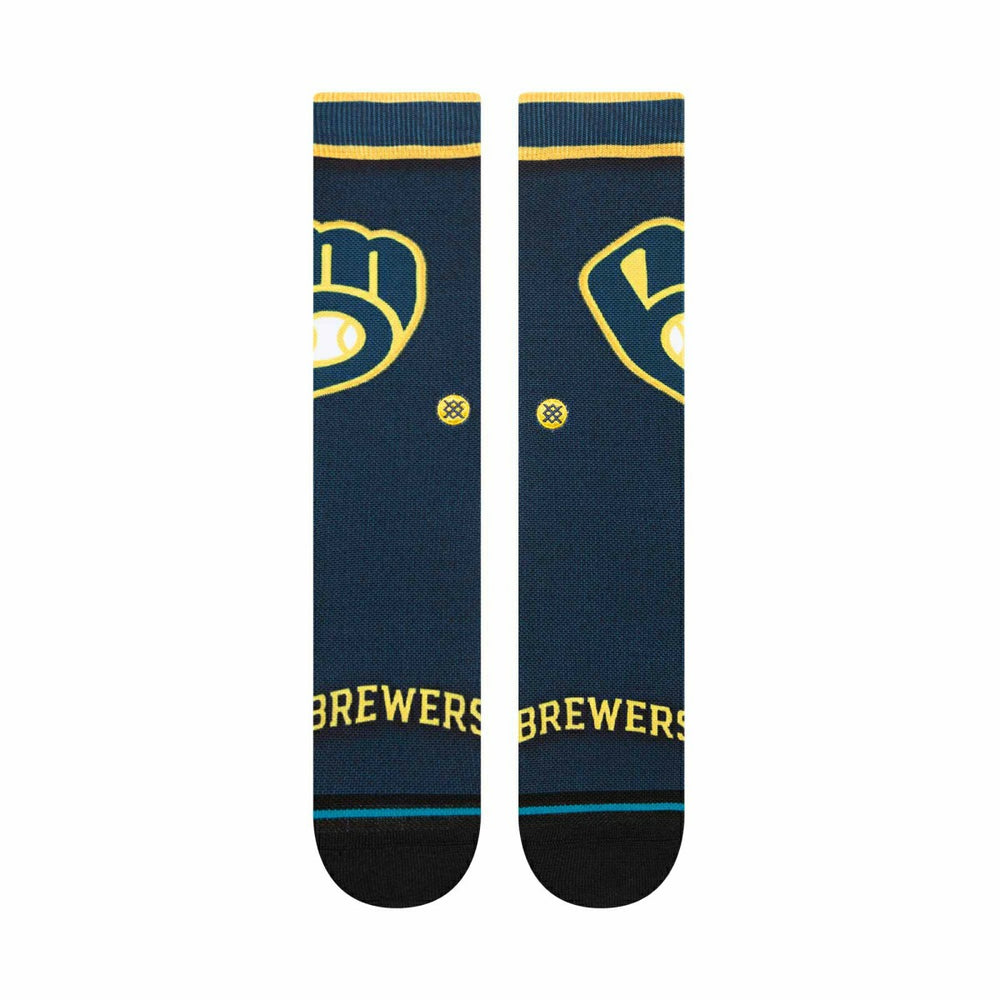 Milwaukee Brewers MLB Batting Practice Stance Crew Socks Fashion
