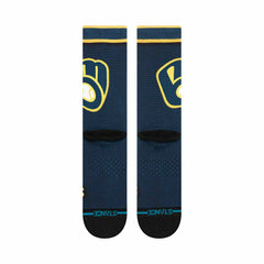 Milwaukee Brewers MLB Batting Practice Stance Crew Socks Fashion