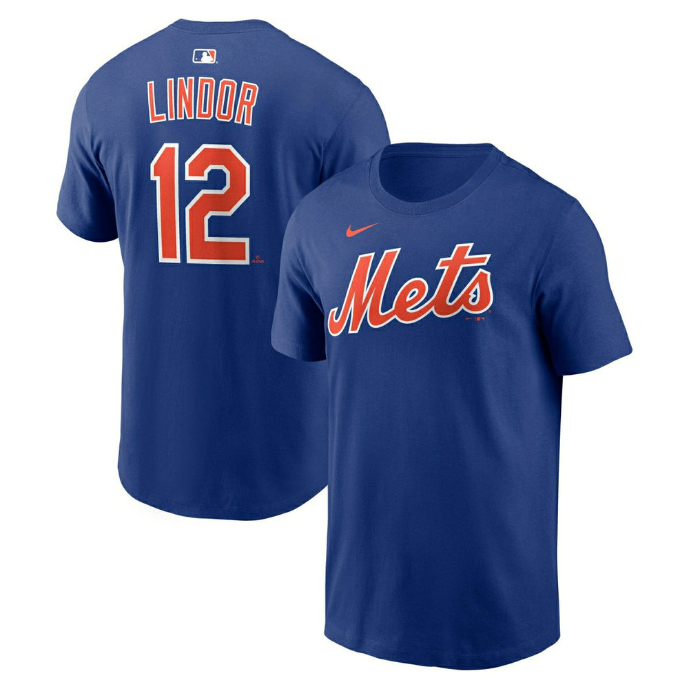 Francisco Lindor #12 New York Mets Player MLB T-Shirt Blue Lifestyle