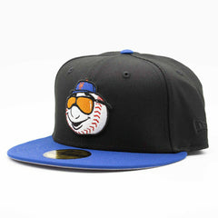 New York Mets Mr. Met 50th Anniversary 59FIFTY Fitted MLB Cap Black/Blue Lifestyle