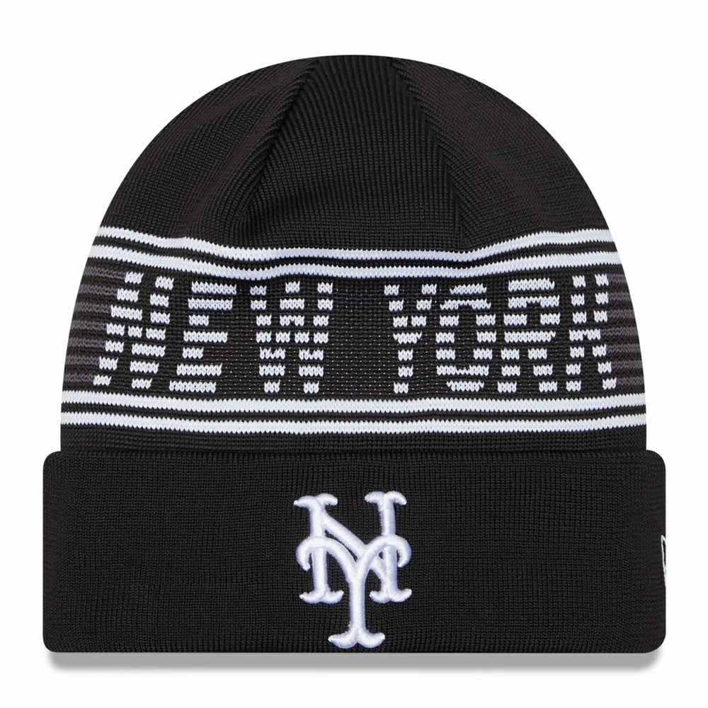 New York Mets Black Colorway 2024 MLB Clubhouse New Era Beanie Knit Fashion